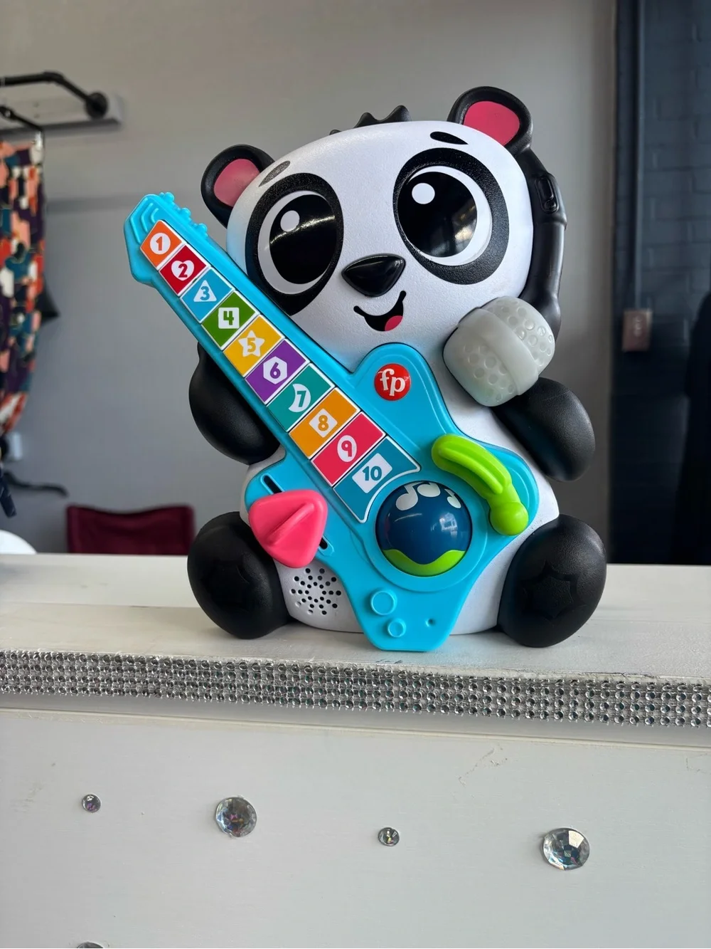 Fisher-Price Panda Guitar Toy - Black, White & Teal with Colorful Keys